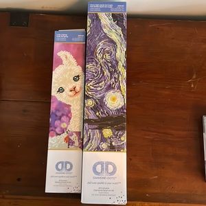 New in box diamond facet art kits starry night & llama